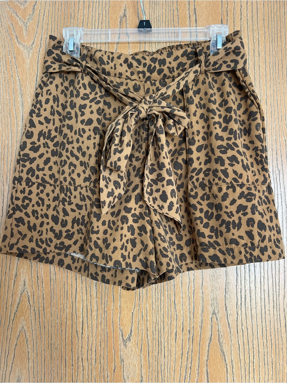 a new day Leopard Print High-Waist Tie Front Shorts - Brown/Black